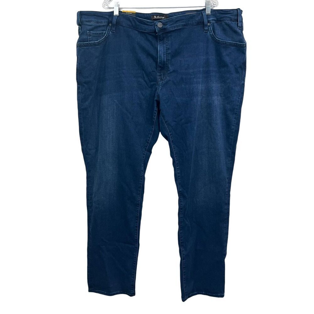 34 Heritage Mens Jeans Charisma Classic Stretch 5 Pocket Zip Blue Sz W52 x L34*